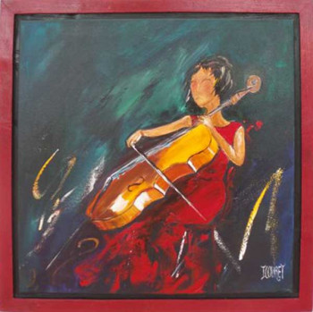 Named contemporary work « la violoncelle », Made by JOSIANE COURET