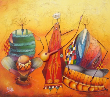 Named contemporary work « a.i 286 2009 », Made by IDRISS  LE  PEINTRE DU SAHEL