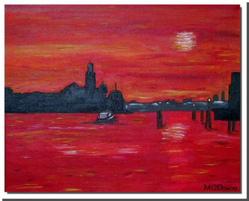 Named contemporary work « Venise rouge », Made by ARCENCIELDEMARIE