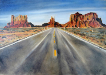Contemporary work named « Route dans Monument Valley, Etats-Unis », Created by BONNEAU-MARRON