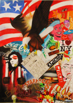 Named contemporary work « Viva America XXe », Made by MADDOX