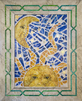Contemporary work named « Mosaique de marbres », Created by L'ATELIER DES PIGMENTS