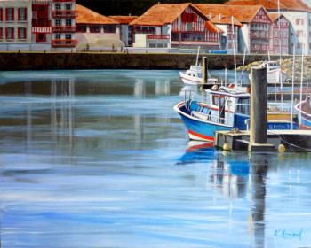 Named contemporary work « Ciboure le port », Made by NATHALIE ARMAND
