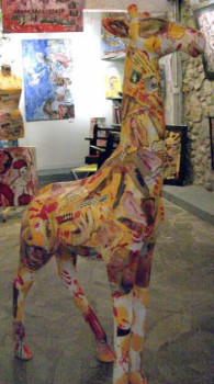 Named contemporary work « girafe jaune », Made by MIRY