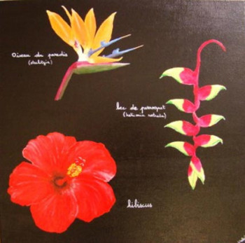 Named contemporary work « fleurs exotiques », Made by VALéRIE CADET