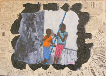 Named contemporary work « enfants mahorais », Made by JACQUELINE LABADIE