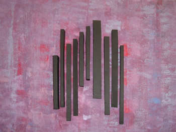 Named contemporary work « Purple Code », Made by SANDIE B.