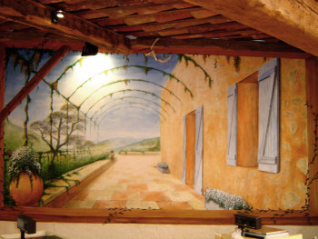 Named contemporary work « trompe l'oeil provençal », Made by ISABELLE ZIMMERMANN