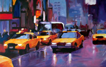 Named contemporary work « NEW YORK SOUS LA PLUIE », Made by ALAIN SERRUYA