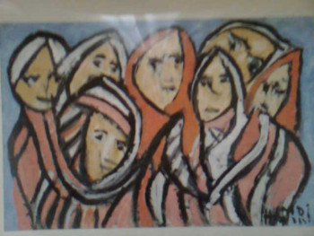 Named contemporary work « les femmes et les hommes de johjouka », Made by HAMRI