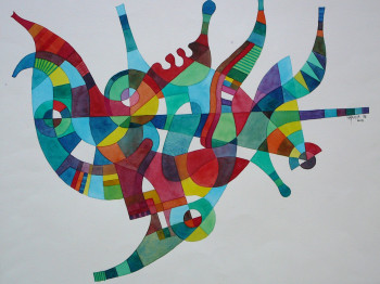 Named contemporary work « la dance des élephants », Made by ADEL NAJAH