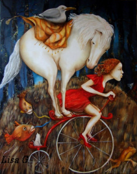 Contemporary work named « n'oubliez pas votre cheval », Created by LISA G.