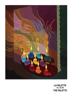 Named contemporary work « la palette », Made by MUSTAPHA MERCHAOUI