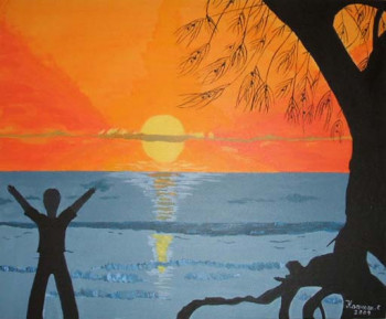 Named contemporary work « Coucher de soleil », Made by C HOAREAU