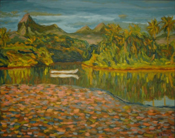 Named contemporary work « Fin de journée, Ile Maurice », Made by ALFREDO