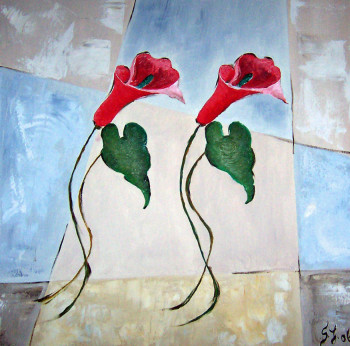 Named contemporary work « Fleurs », Made by AXENIA SUGLIA SAFTOIU