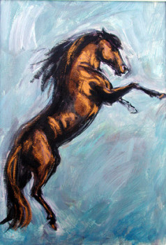 Named contemporary work « Cheval cabré », Made by MICHèLE FAURE