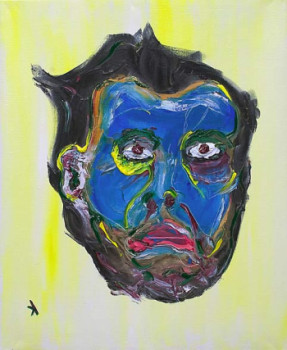 Named contemporary work « autoportrait bleu », Made by JEAN-YVES JOURDAIN