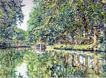 Named contemporary work « Canal du midi », Made by KERVEILLANT