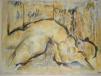 Named contemporary work « féminin jaune », Made by DIANA POLIZENO