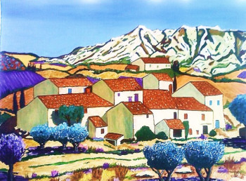 Named contemporary work « Paysage provençal », Made by NADINE TEMMERMAN