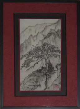 Named contemporary work « Paysage chinois arbres (2003) », Made by BELLEC MICHELLE 