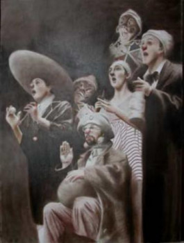 Named contemporary work « Les Clowns », Made by GOURDON