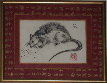 Named contemporary work « Rat - Signe astrologique chinois (2004) », Made by BELLEC MICHELLE 