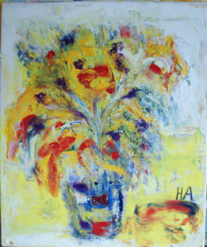 Named contemporary work « Bouquet de fleurs », Made by HA