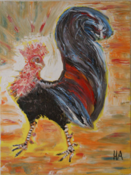 Named contemporary work « Coq triophant », Made by HA