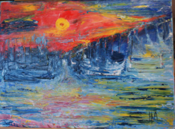 Named contemporary work « Couché de soleil », Made by HA