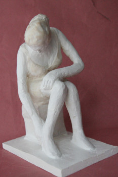 Named contemporary work « femme assise », Made by BERTHE JEAN-MICHEL 