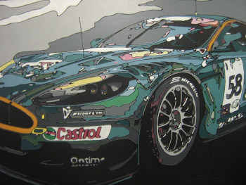 Named contemporary work « Aston martin DBR9 - LE MANS 2005 », Made by  PAOLETTI  JACQUES