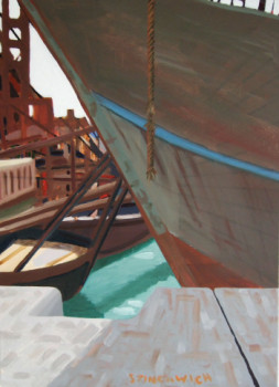 Contemporary work named « dans le port d'Agadir », Created by STINCKWICH