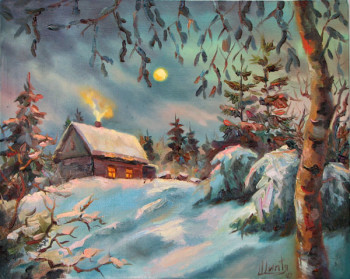 Named contemporary work « Winter night », Made by AMIGO