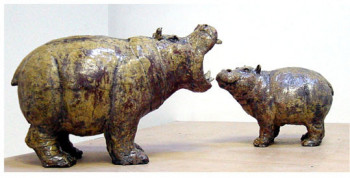 Named contemporary work « Hippos », Made by JOANNA HAIR