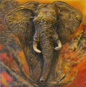 Named contemporary work « ELEPHANT », Made by CHRISTINE MARCEAU JOUVE