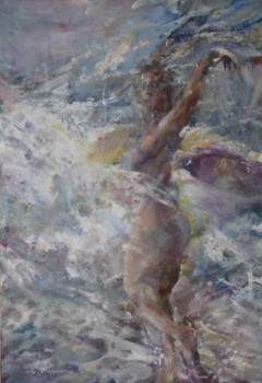 Named contemporary work « Nue dans la vague », Made by WATTIER