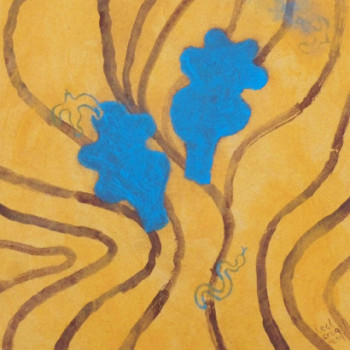 Named contemporary work « arbres bleus », Made by FRéDéRIC LECLERCQ