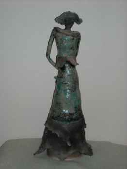 Named contemporary work « Grande dame turquoise 2 », Made by CATHERINECS