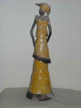 Named contemporary work « Grande dame jaune 3 », Made by CATHERINECS