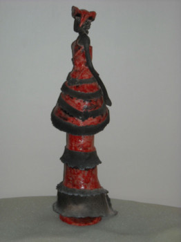 Named contemporary work « Grande dame rouge 2 », Made by CATHERINECS