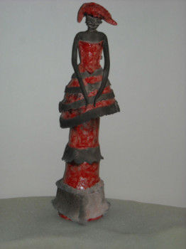 Named contemporary work « Grande dame rouge 3 », Made by CATHERINECS