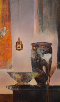 Named contemporary work « Intérieur au vase noir », Made by JEAN-PAUL PRIVET