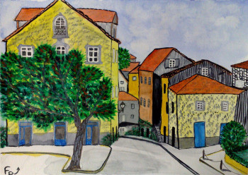 Named contemporary work « Quartier ville portugaise », Made by FERNANDA PAIS