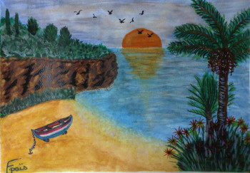 Named contemporary work « La plage », Made by FERNANDA PAIS