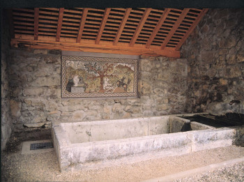 Named contemporary work « Le Lavoir du village de Curienne (Savoie) », Made by ISABELLE SOURIS LA SOURIS MOSAïQUE