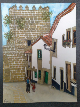 Named contemporary work « Une ruelle dans le château Portugais », Made by FERNANDA PAIS