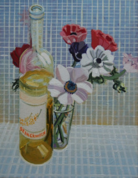 Contemporary work named « vin blanc et anémones. », Created by STINCKWICH