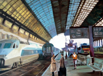 Named contemporary work « LA GARE », Made by ALAIN SERRUYA